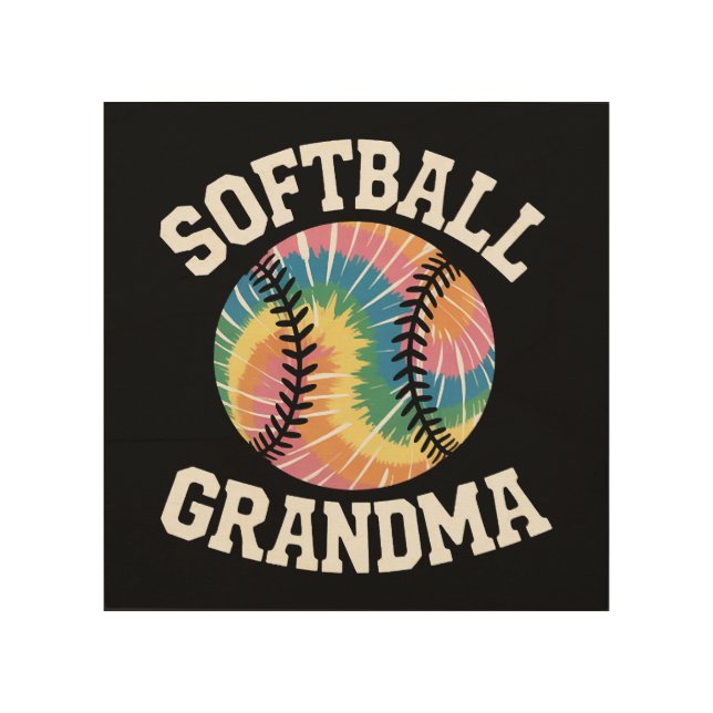 Softball Grandma Wood Wall Art (Front)