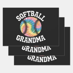 Softball Grandma Wrapping Paper Sheets
