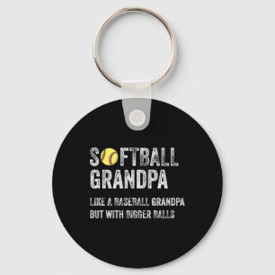 Softball Grandpa Like A Baseball Grandpa With Bigg Keychain