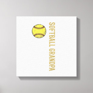 Softball Grandpa Vintage Flag Vector Design_1 Canvas Print