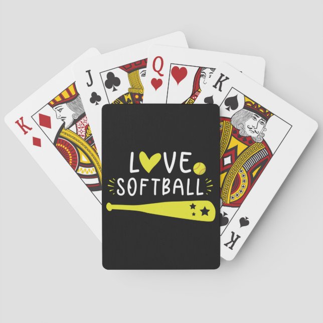 Softball Graphic Saying for Girls and Women Poker Cards (Back)