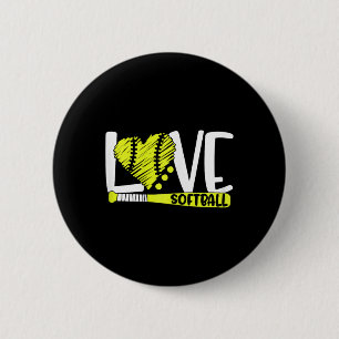 Softball Graphic Saying For Teen Girls And Women  Button