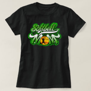 Softball -green- Mom t-shirt  