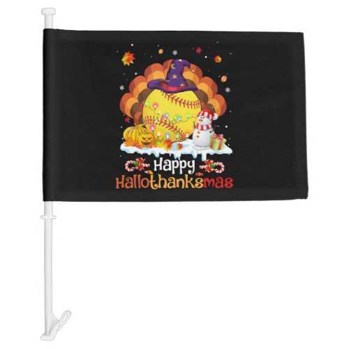 Softball Halloween Christmas Thanksgiving Car Flag