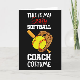 Softball Halloween Scary Coach Costume Player Card