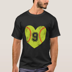 Softball He Player 9 Softball Mom Dad Varsity Team T-Shirt