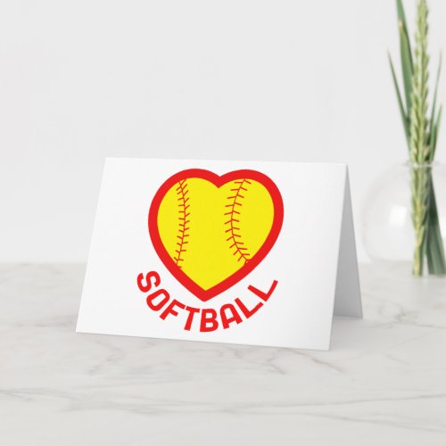 Softball Heart Card