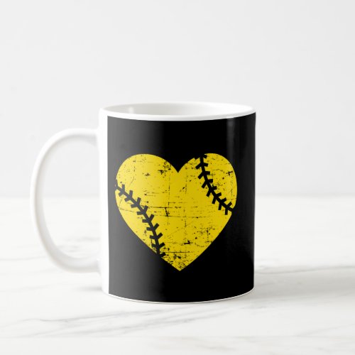 Softball Heart For Mom Game Day Coffee Mug