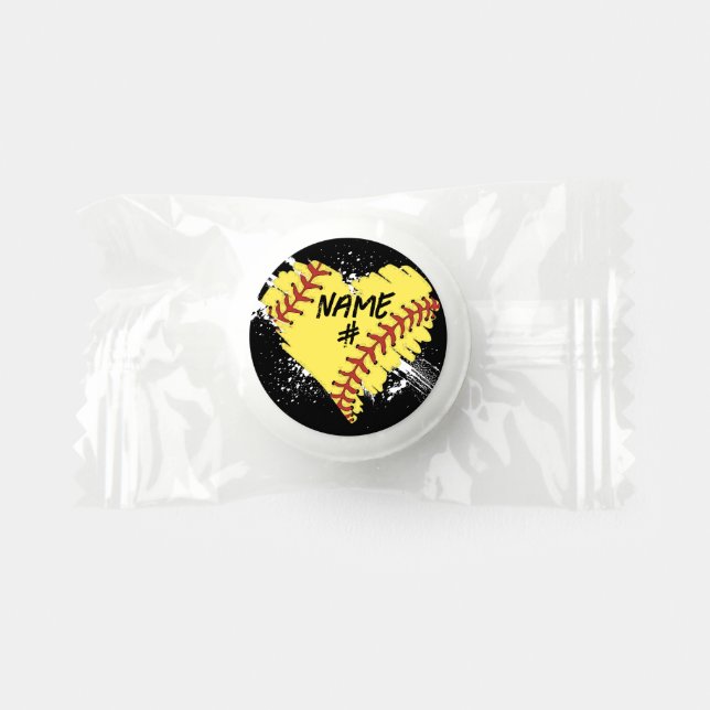 Softball Heart Hershey's Candy Favors (Front)