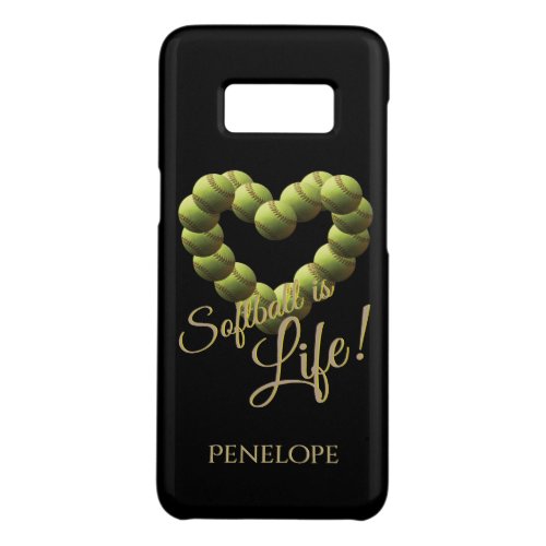 Softball Heart Photo Softball Case_Mate Samsung Galaxy S8 Case