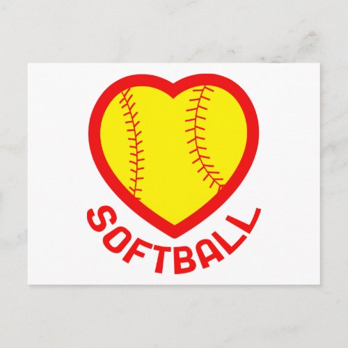 Softball Heart Postcard