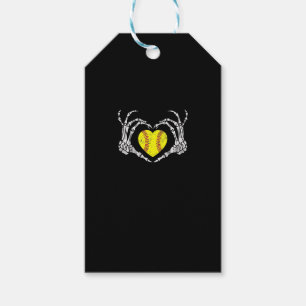 Softball Heart Skeleton Hand Halloween Funny Gift Tags