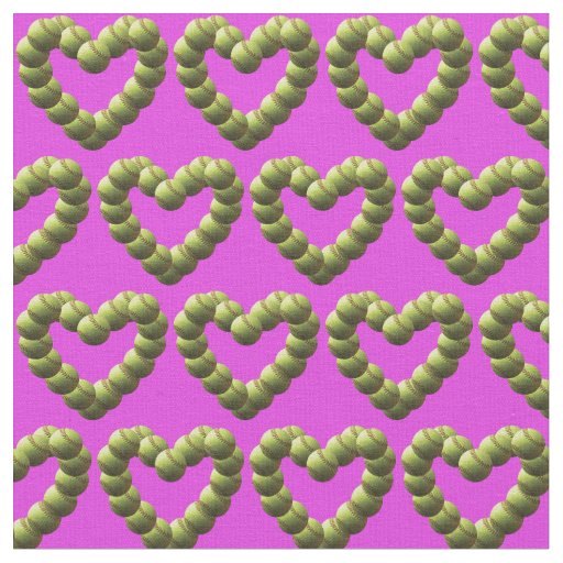 Softball Heart Softballs in Movement in Pink Fabric