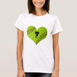 Softball Heart T-shirt at Zazzle