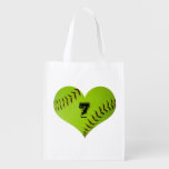 Softball Heart Tote Bag. at Zazzle