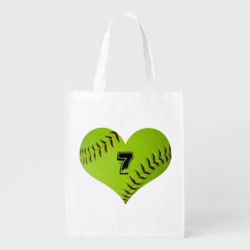 Softball Heart Tote Bag. by Softball_designs_JMA at Zazzle