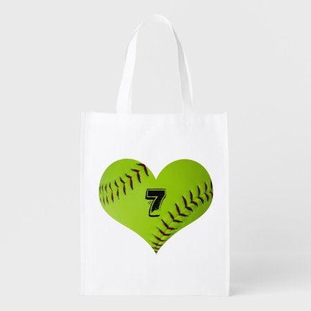 Softball Heart Tote Bag.