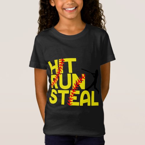 Softball Hit Run Steal T_Shirt