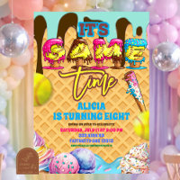 Softball Ice Ceam Drip Game Time Birthday Party In