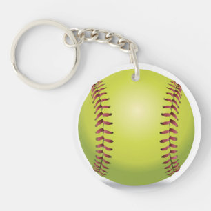 Softball ID Bag TAG Personalized Text Keychain