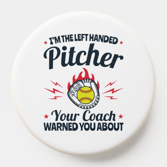 Softball I'm the Left Handed Pitcher Funny PopSocket (Popsocket)