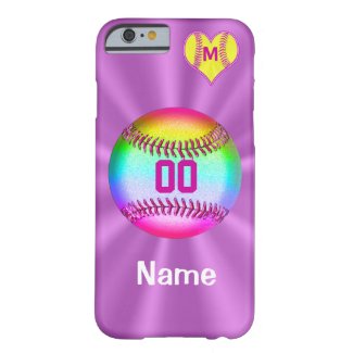 Softball iPhone 6 Cases Your Name Number Monogram Barely There iPhone 6 Case