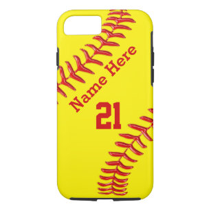 Softball iPhone 7 Cases, Your Name and Number iPhone 8/7 Case