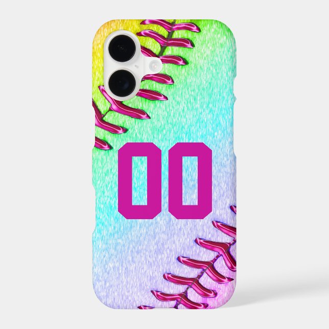 Softball iPhone 7 Plus Case with Jersey Number (Back)