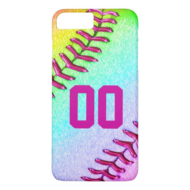 Softball iPhone 7 Plus Case with Jersey Number (Back)