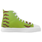 Softball iPitch Optic Yellow Kicks High-Top Sneakers (Left Shoe Inside)