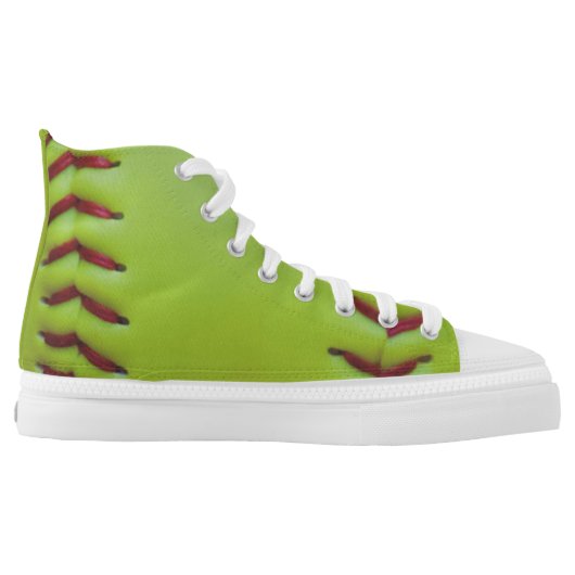 Softball iPitch Optic Yellow Kicks High-Top Sneakers (Left Shoe Inside)