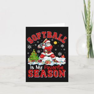 Softball Is Favorite Season Costume Player Christm Card
