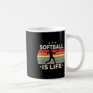 Softball Is Life Girls Women Kids Toddler Softball Coffee Mug