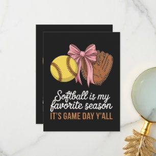 Softball is My Favorite Season Thank You Card