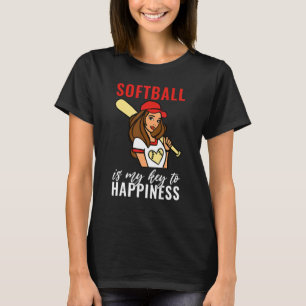 Softball is my Key to Happiness Softball T-Shirt