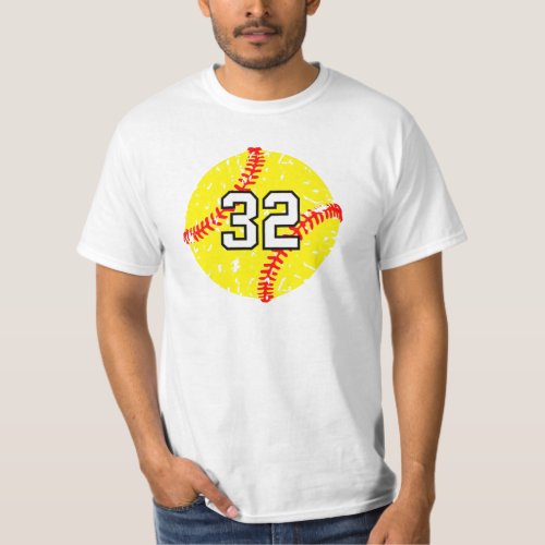 Softball Jersey Grunge Number 32 T_Shirt