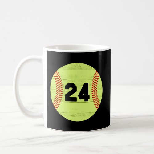 Softball Jersey Number 24 Coffee Mug