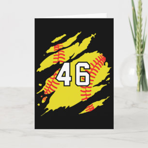 Softball Jersey Number #46 Sports Player Fan Jerse Card