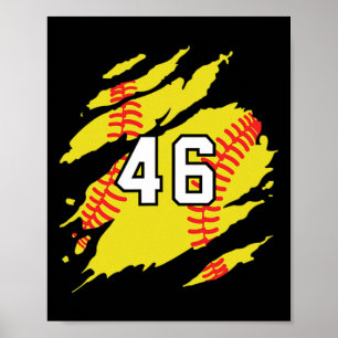 Softball Jersey Number #46 Sports Player Fan Jerse Poster