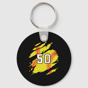 Softball Jersey Number #50 Sports Player Fan Jerse Keychain