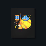 Softball Jewish Menorah Hanukkah Chanukah Sport Lo Canvas Print<br><div class="desc">This is a great gift for your family,  friends during Hanukkah holiday. They will be happy to receive this gift from you during Hanukkah holiday.</div>