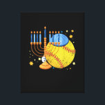 Softball Jewish Menorah Hanukkah Chanukah Sport Lo Canvas Print<br><div class="desc">This is a great gift for your family,  friends during Hanukkah holiday. They will be happy to receive this gift from you during Hanukkah holiday.</div>