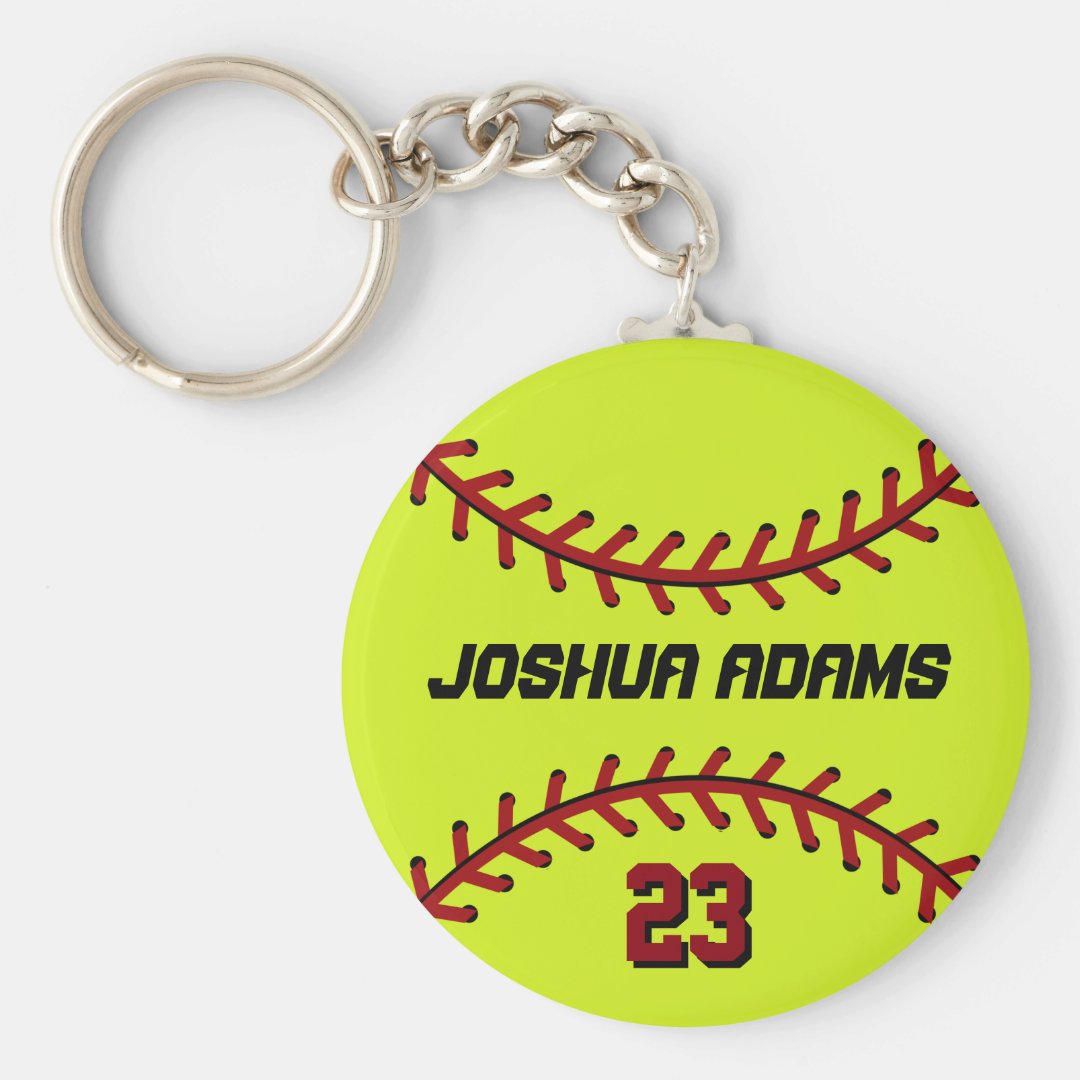 Softball Keychain for Sports Fans and Athletes Zazzle