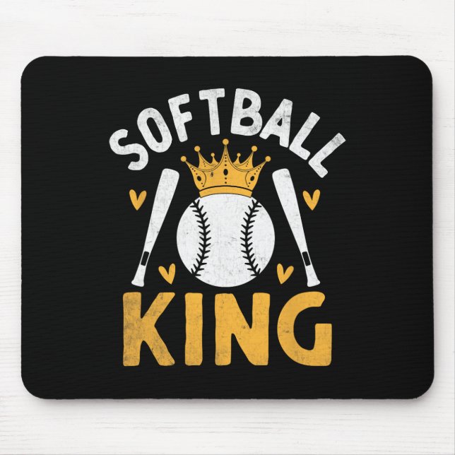 Softball King Catcher Pitcher Softballer  Mouse Pad (Front)