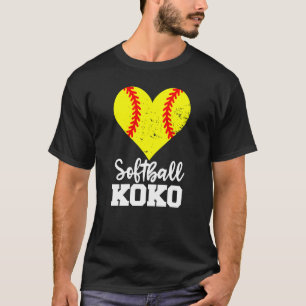 Softball Koko Softball Heart Grandma Koko T-Shirt