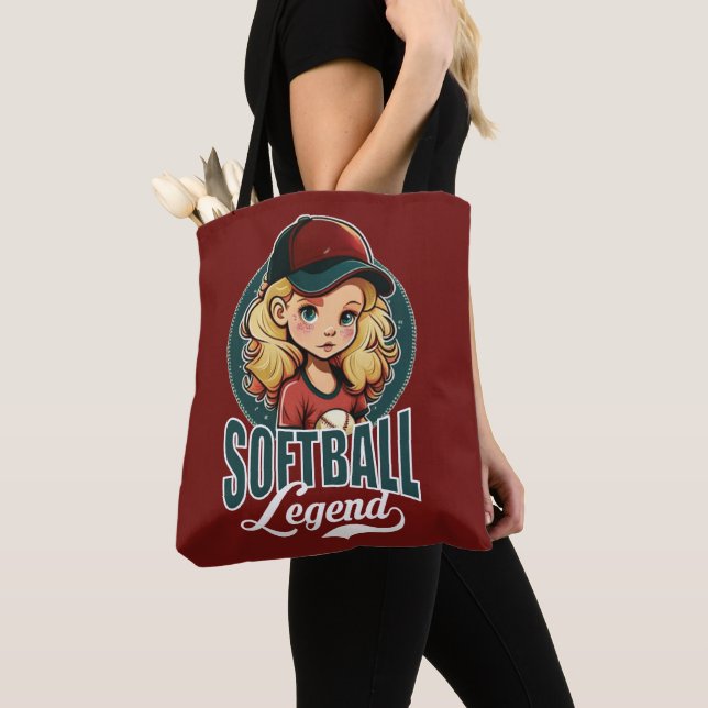 Softball Legend Tote Bag (Close Up)