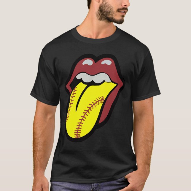 Softball Lips Softball Kiss T-Shirt (Front)