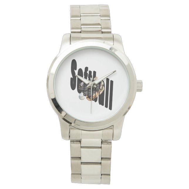 Softball Logo And Gloves, Watch (Front)
