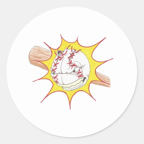 Softball Logo Classic Round Sticker