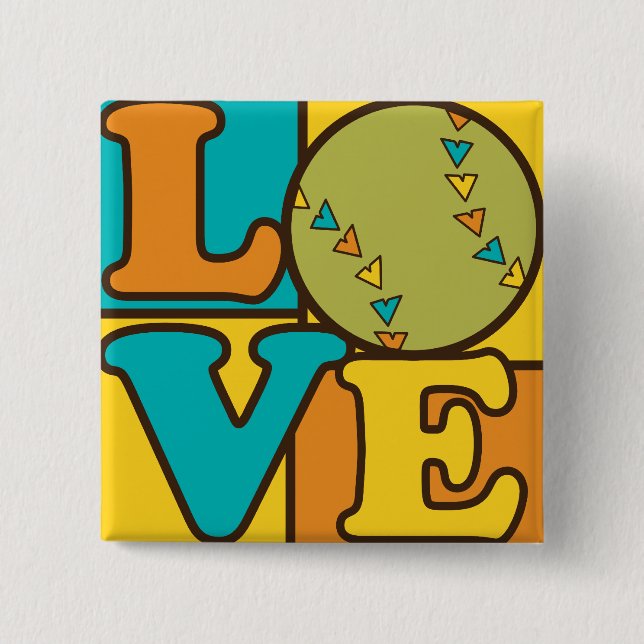 Softball Love Button (Front)